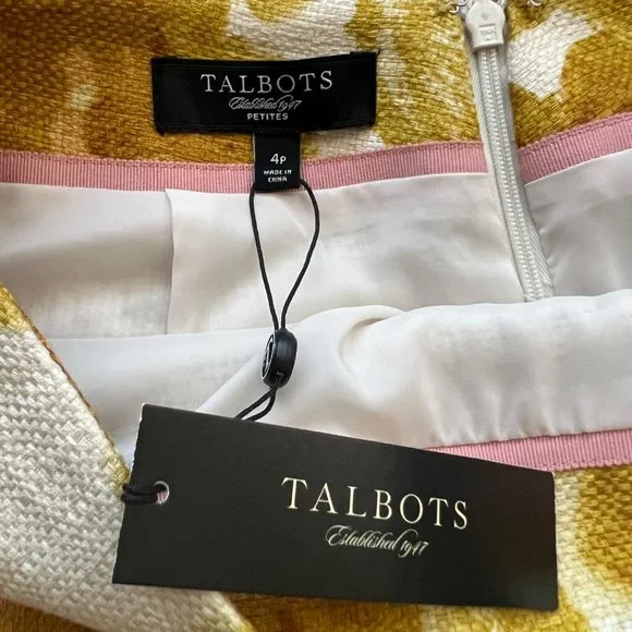 New Talbots Cotton Skirt, Flower Pattern, Size 4 Petite - Picture 5 of 6